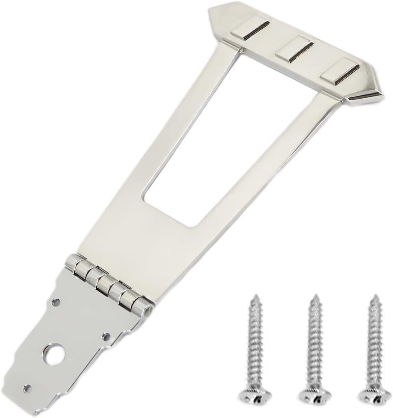 Domofa 6 String Trapeze Tailpiece Bridge Tailpiece for Jazz Archtop Semi-Hollow Guitar Replacement Parts (Chrome) - Image 1